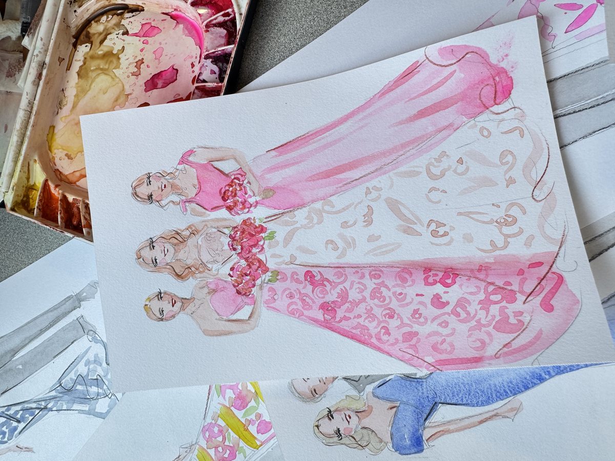 Live wedding painting at a luxury wedding venue
